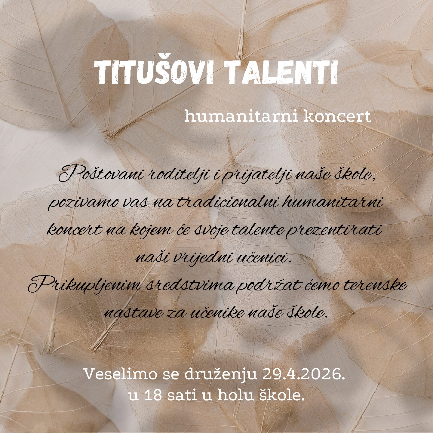 HUMANITARNI KONCERT U TITUŠU